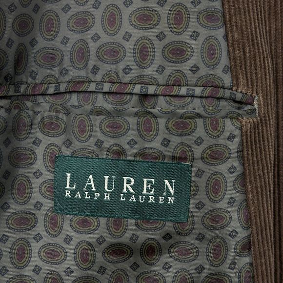 Ralph Lauren Corduroy Blazer Mens 48L Sports Coat Brown Elbow Patch Jacket (46L) - Picture 8 of 14